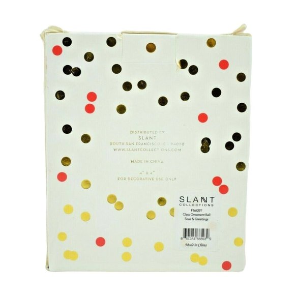 Slant Collections Seas and Greetings 4 inch Glass Ornament Ball - Picture 3 of 6